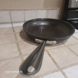 Durable Black Frying Pan with Stainless Handle